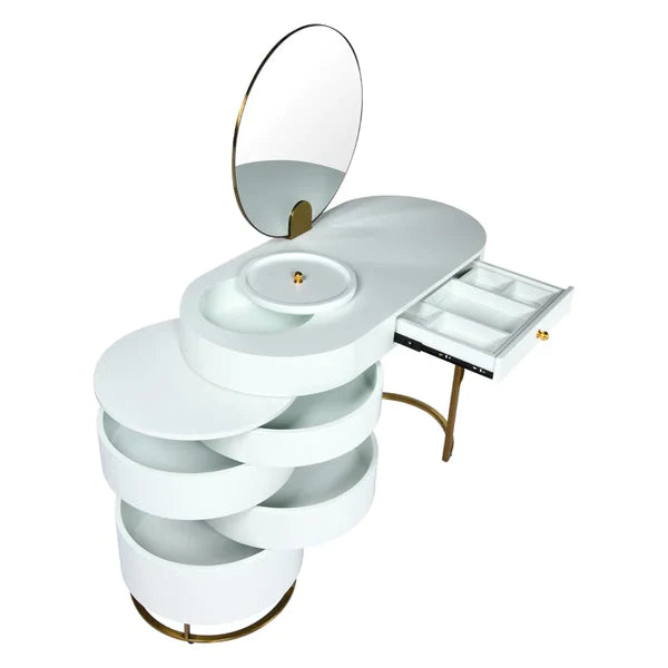 Park LI  Wide Vanity with Mirror with stool dressing