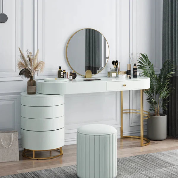 Park LI  Wide Vanity with Mirror with stool dressing