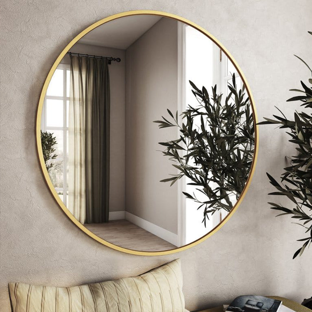 Designer Metal Golden Wall Mirror 24 inch