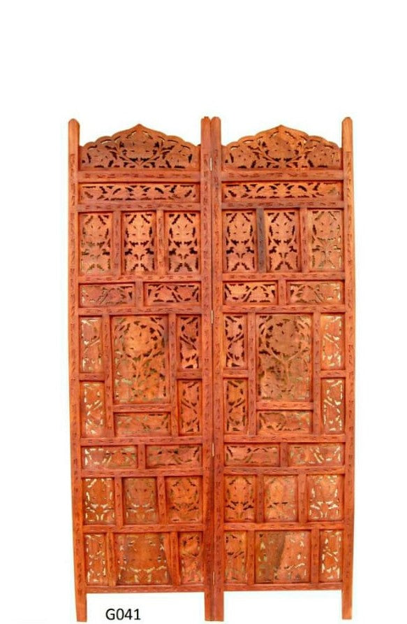Wooden Partition/Room Divider 4 Panel Sheesham wood (Brown)