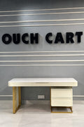 Stone Office Executive Desk with Storage for Computer