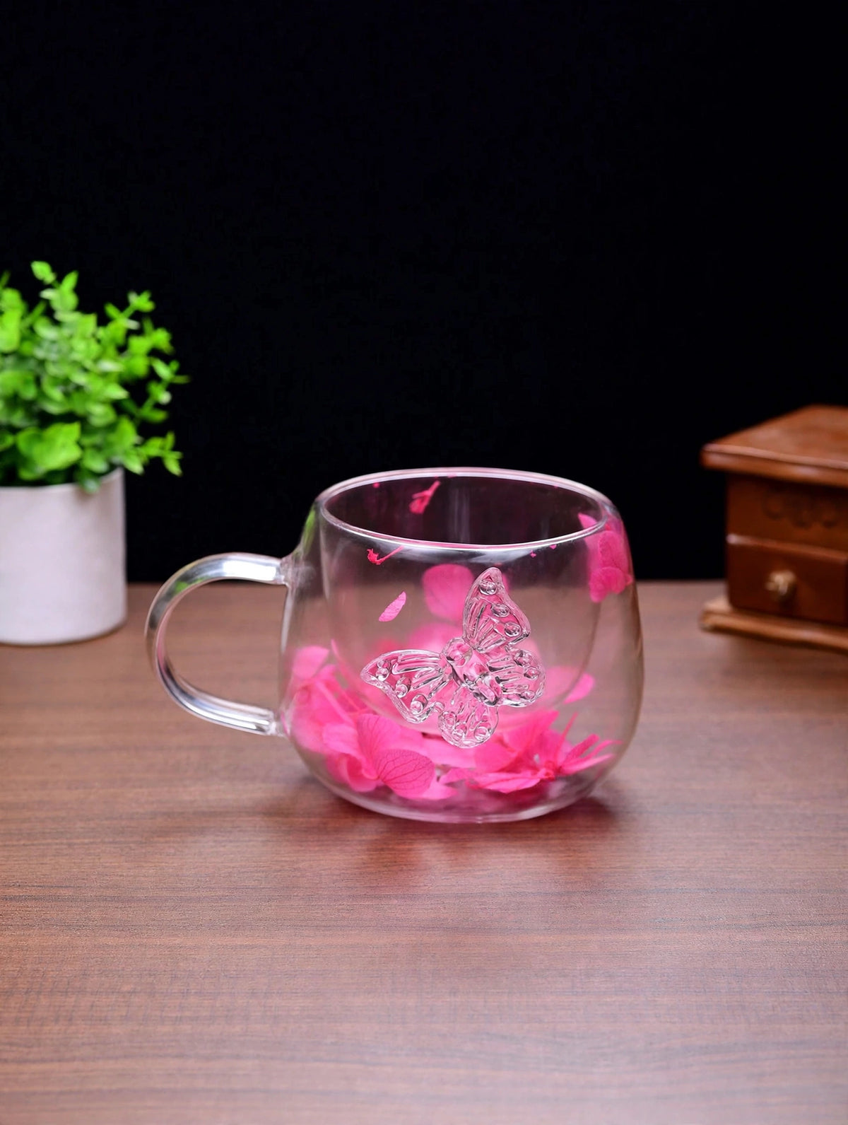 Titli Bloom Glass Mug Pink