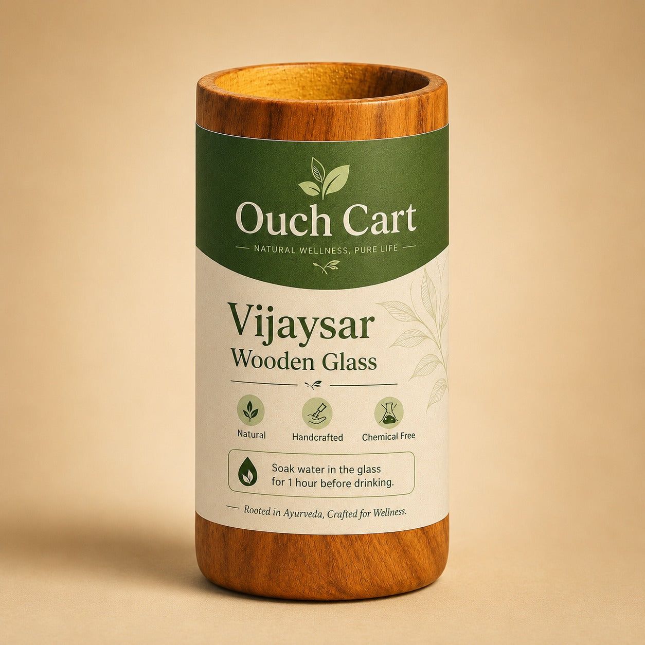 Ouchcart Vijaysar Wooden Glass for Diabetes & Blood Sugar  - OUCHCART