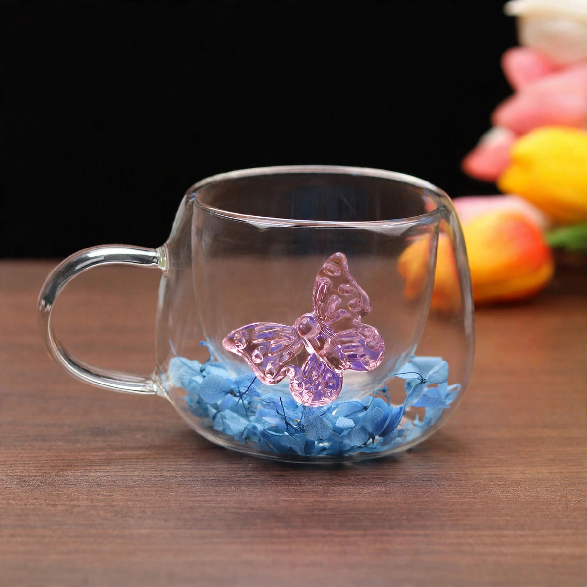 Titli Bloom Glass Mug Pink