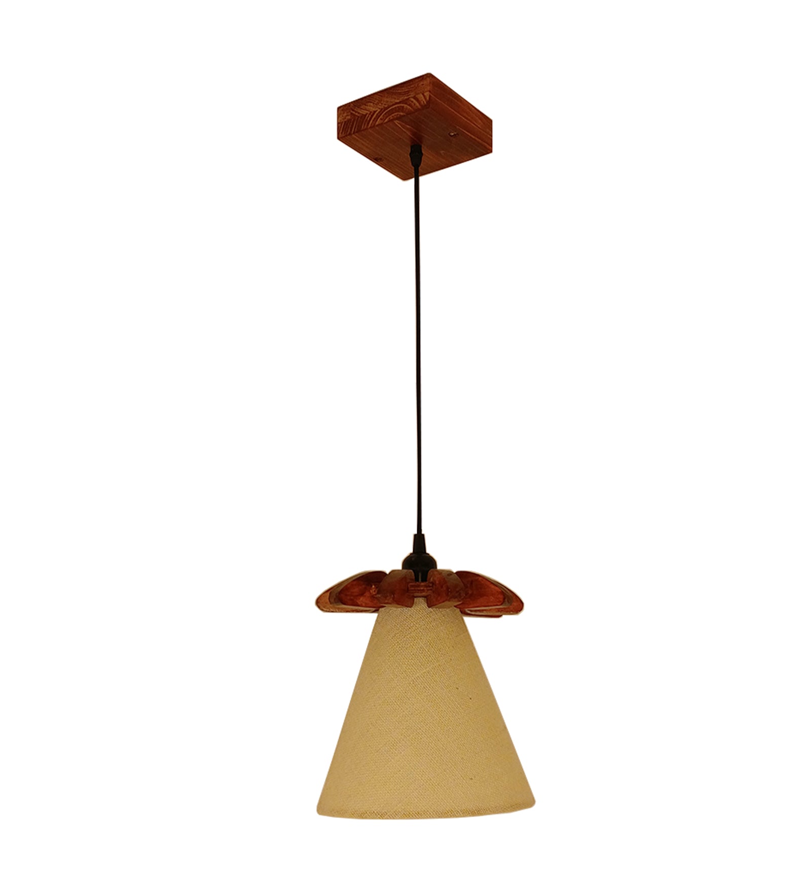 Whirl Brown Wooden Single Hanging Lamp (BULB NOT INCLUDED)