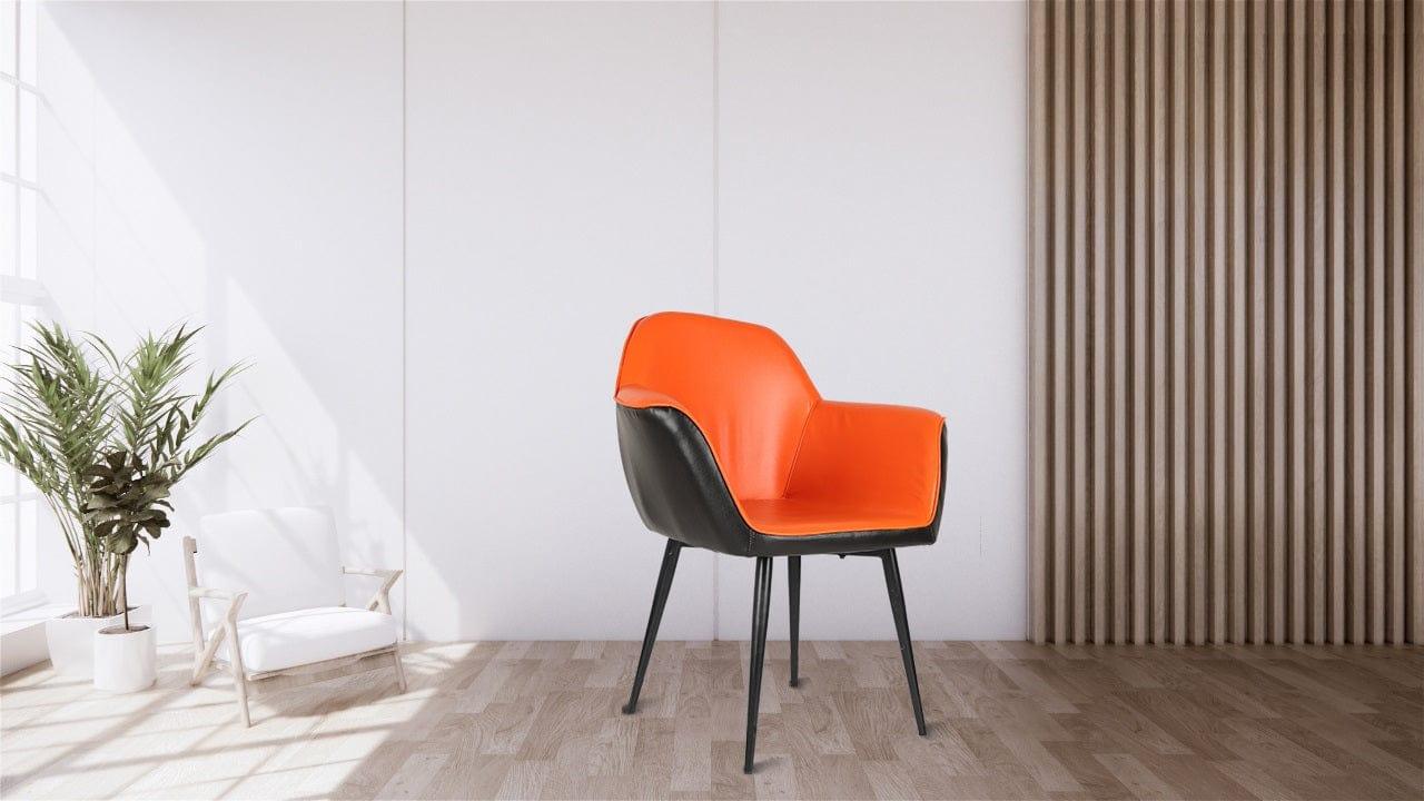 Adiko Lounge Chair Stool in Orange / Black Color - Ouch Cart 