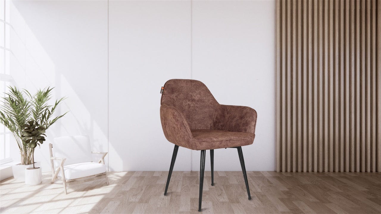 Adiko Lounge Chair Stool in Brown Color