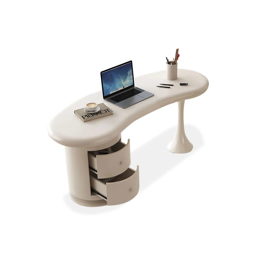 Premium Modern Study Desk with 3-Drawer Storage Cabinet | Eco-Friendly Lacquer Finish Office Table