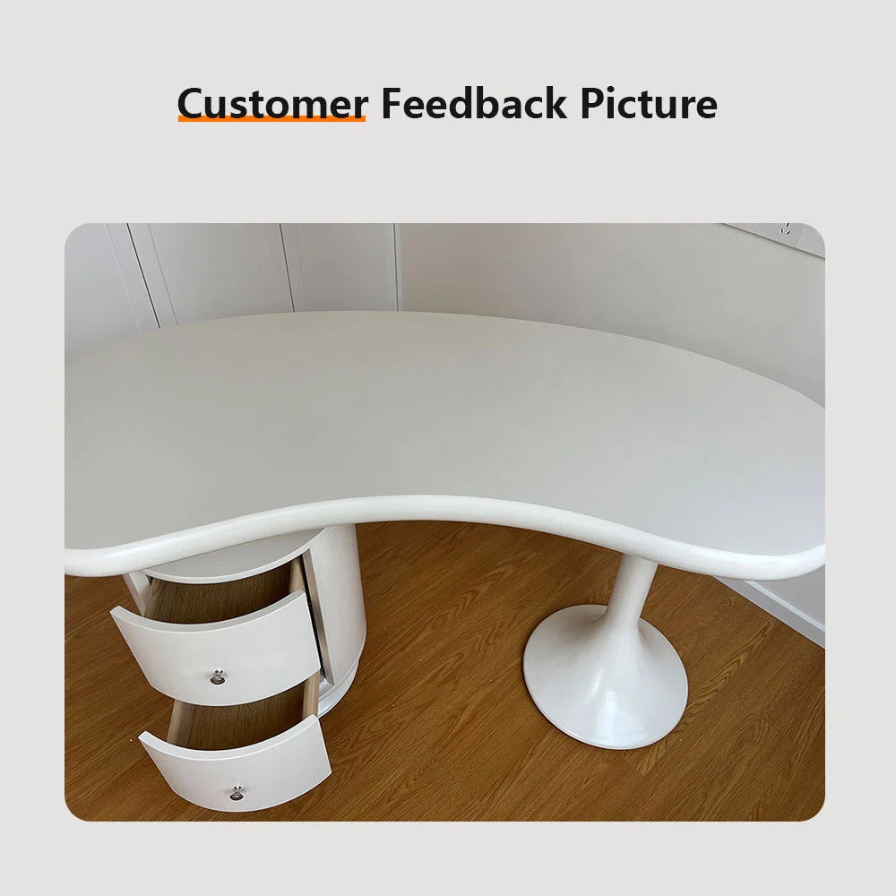 Premium Modern Study Desk with 3-Drawer Storage Cabinet | Eco-Friendly Lacquer Finish Office Table