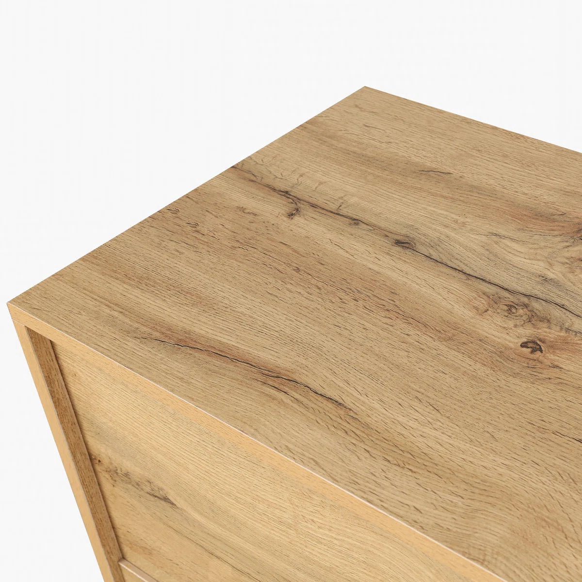 Wood Storage Cabinet with Carved Door and Metal Handle, Versatile and Stylish for Home Decor