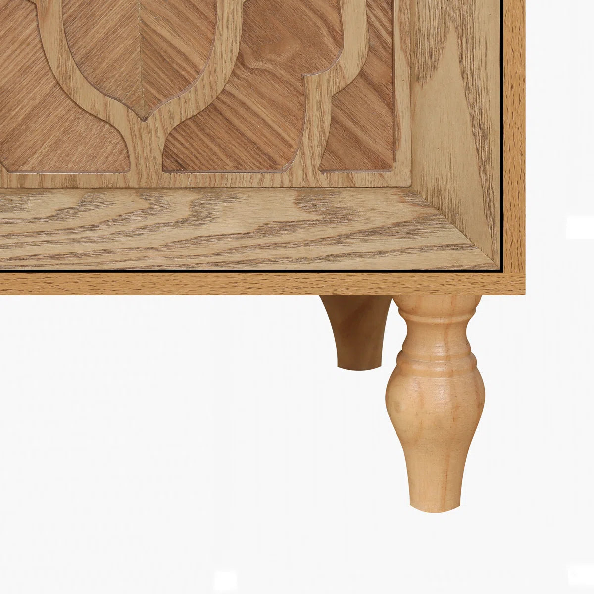 Wood Storage Cabinet with Carved Door and Metal Handle, Versatile and Stylish for Home Decor - OUCHCART | Cabinet