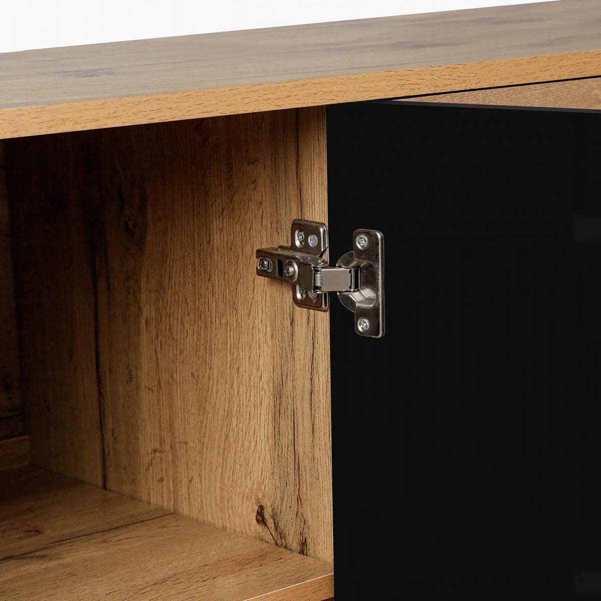 Wood Storage Cabinet with Carved Door and Metal Handle, Versatile and Stylish for Home Decor