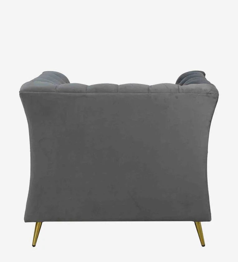 Velvet 1 Seater Sofa In Fossil Grey Colour