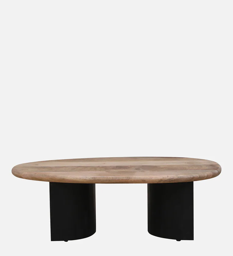 Solid Wood Coffee Table In Natural & Black Finish