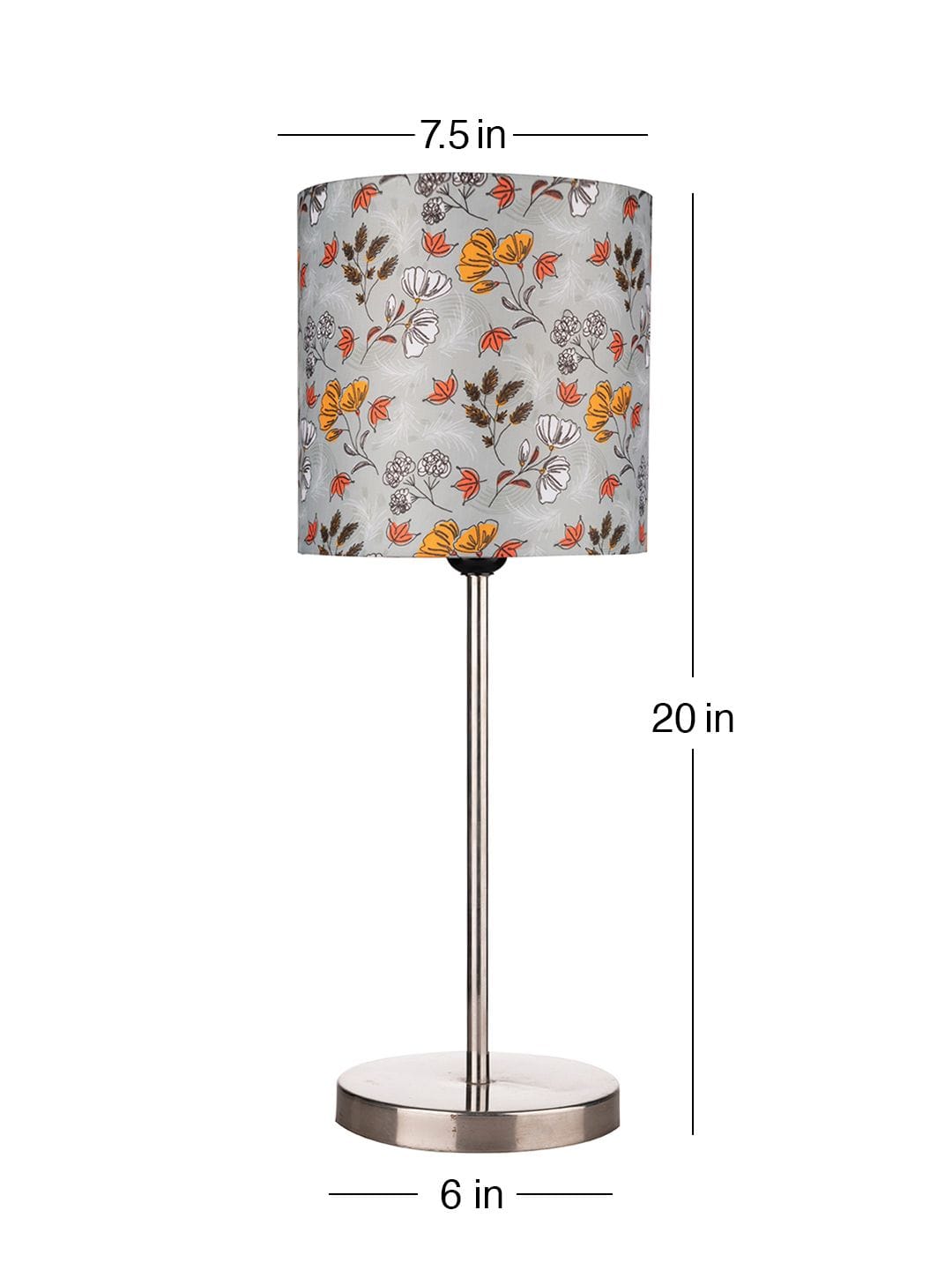 Metal Chrome Finish Lamp with Multicolor Gardenia Shade