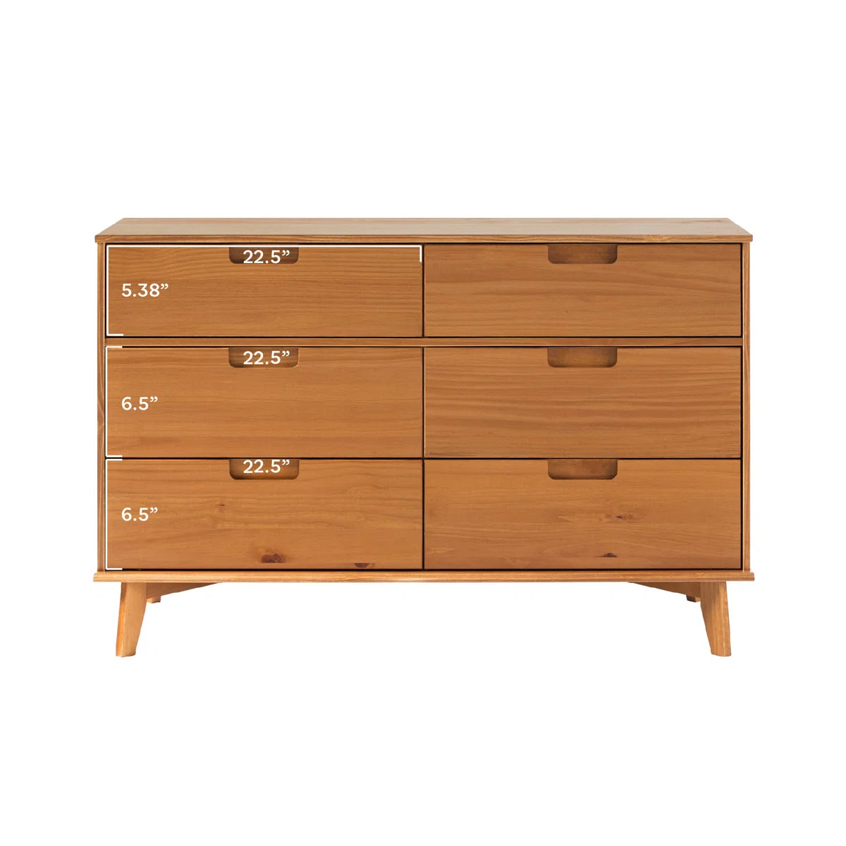 6 Drawer Solid Wood Double Dresser