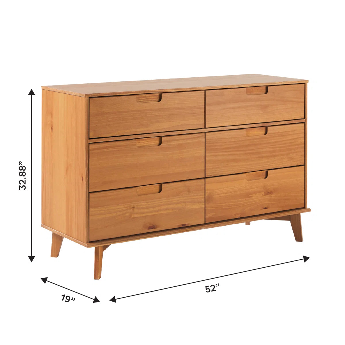 6 Drawer Solid Wood Double Dresser