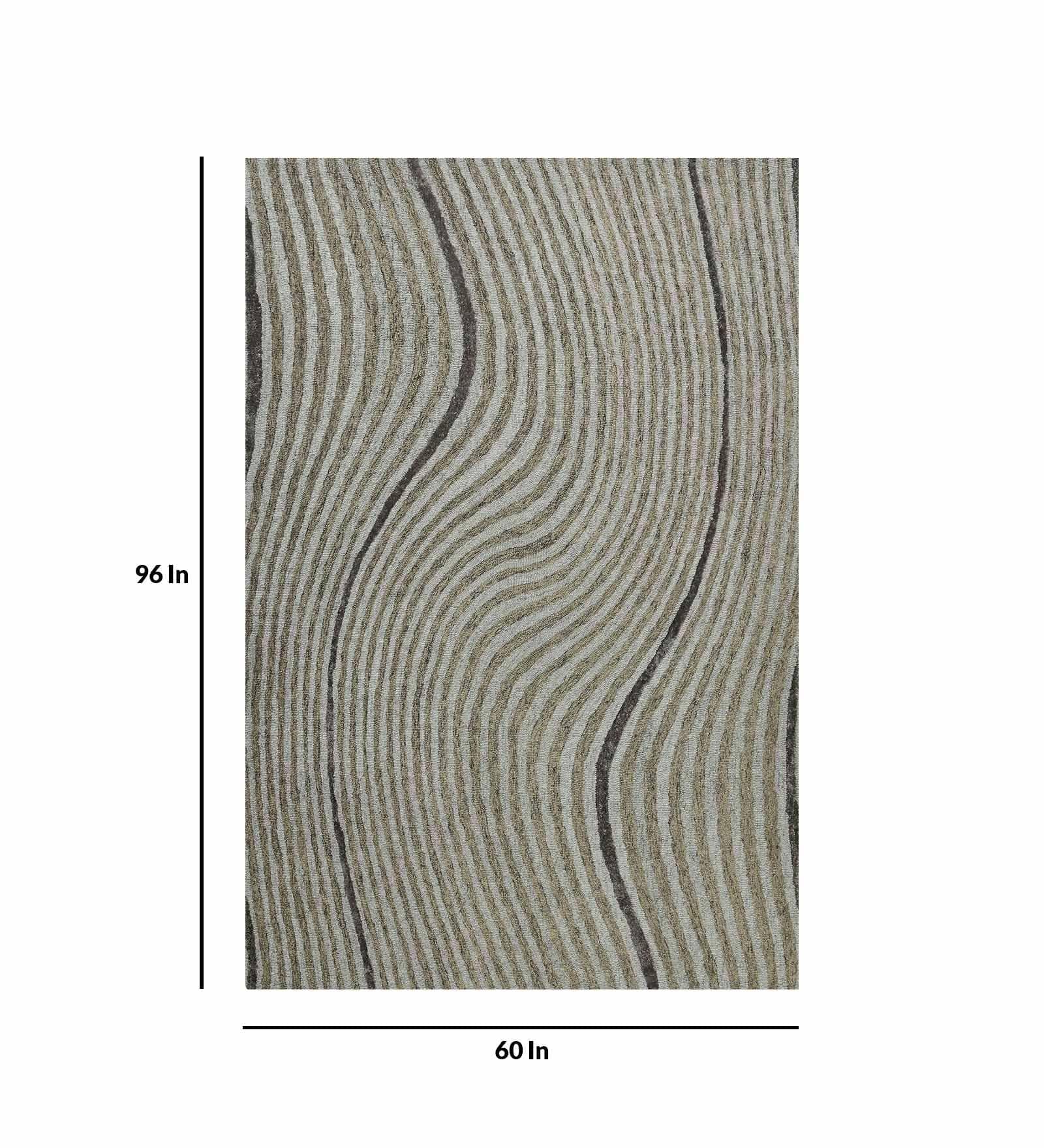 IRON Wool & Viscose Canyan 5x8 Feet  Hand-Tufted Carpet - Rug