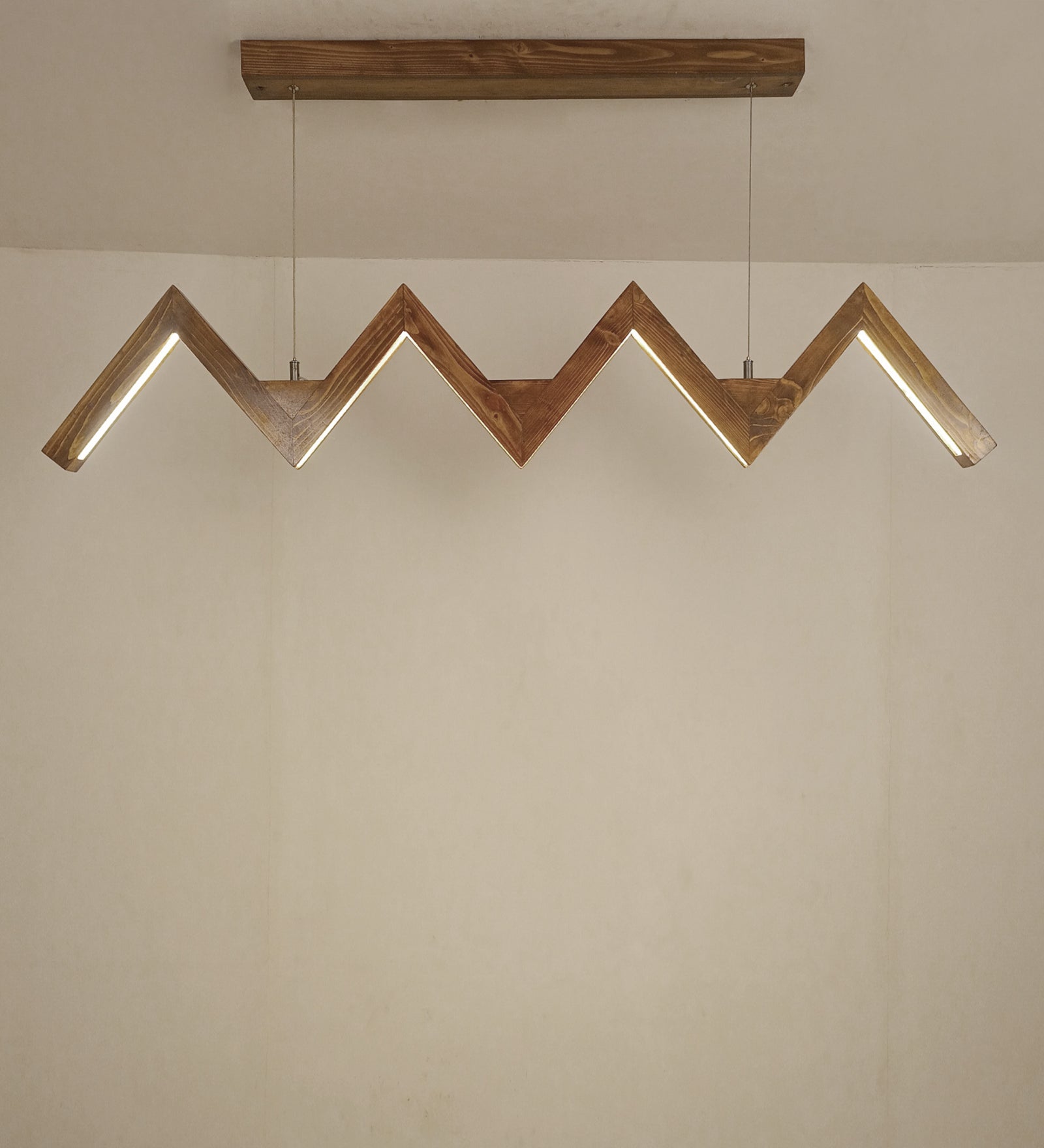 ZigZag 48 Brown Wooden LED Hanging Lamp