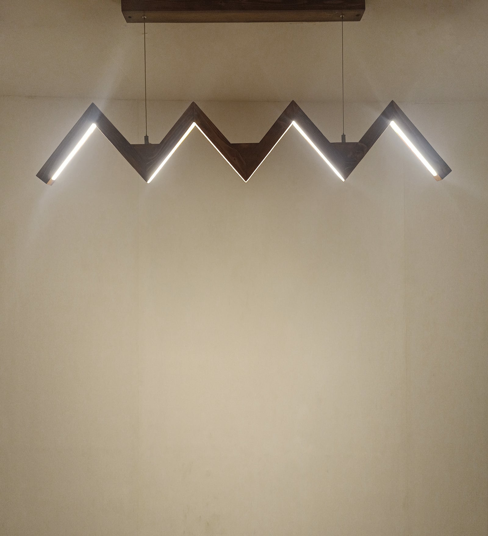 ZigZag 48 Brown Wooden LED Hanging Lamp