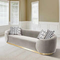 Ronald Gray 3-Seater Sofa Upholstered Velvet Sofa Pillows