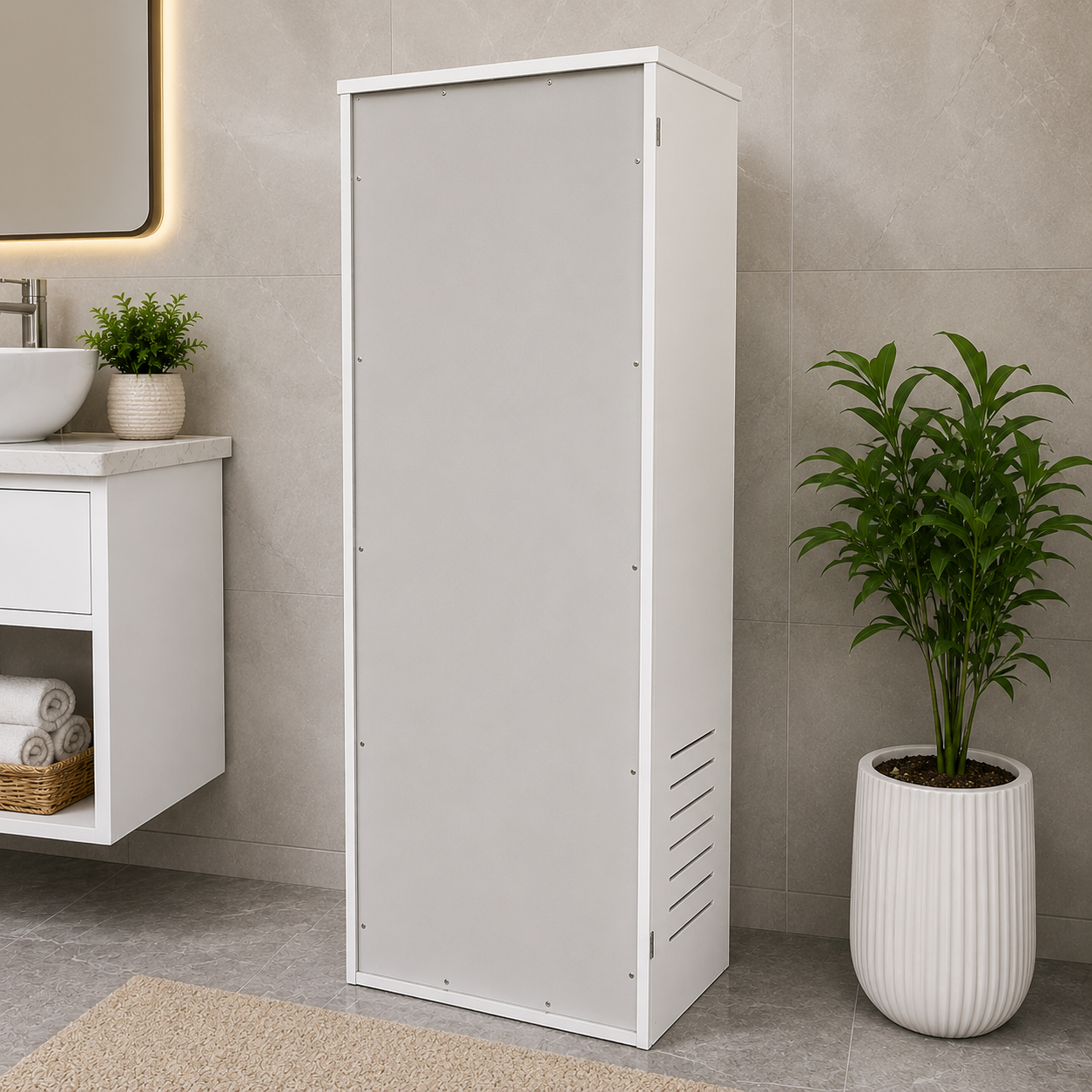 Waterproof Bathroom Storage Cabinet with Double Doors