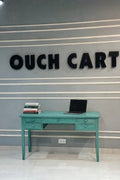 Teal Solid Wood Writing Desk with Multi-Drawer Storage | Modern Home Office Table