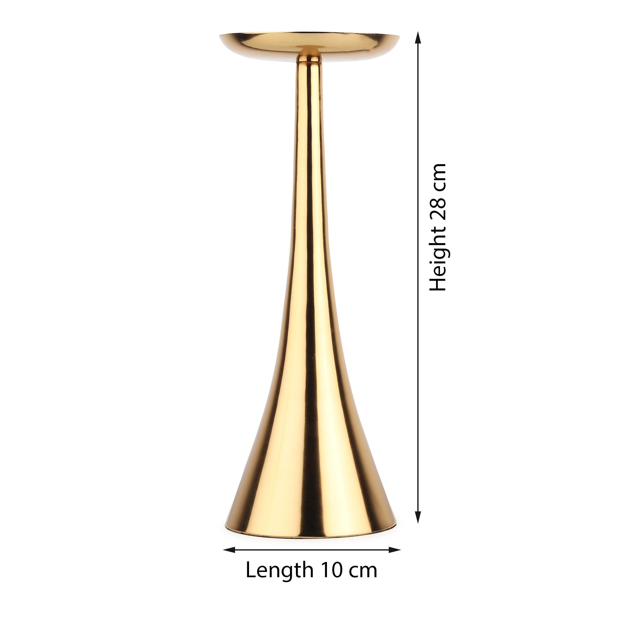 Aureus Tall Gold Pillar Candle Stand