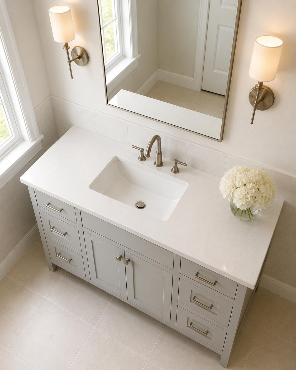 Ouch Cart Modern White Bathroom Vanity Cabinet OUCH CART