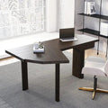 Takumi  L-Shape Writing Desk with 1 Drawer Wood Corner Desk Irregular Top
