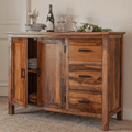 Brisbane Sheesham Wood Storage Cabinet with Three Drawer (Honey Finish)