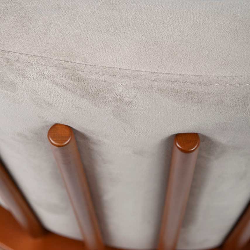 Ouch Cart Modern Cream Upholstered Accent Chair with Wooden Frame