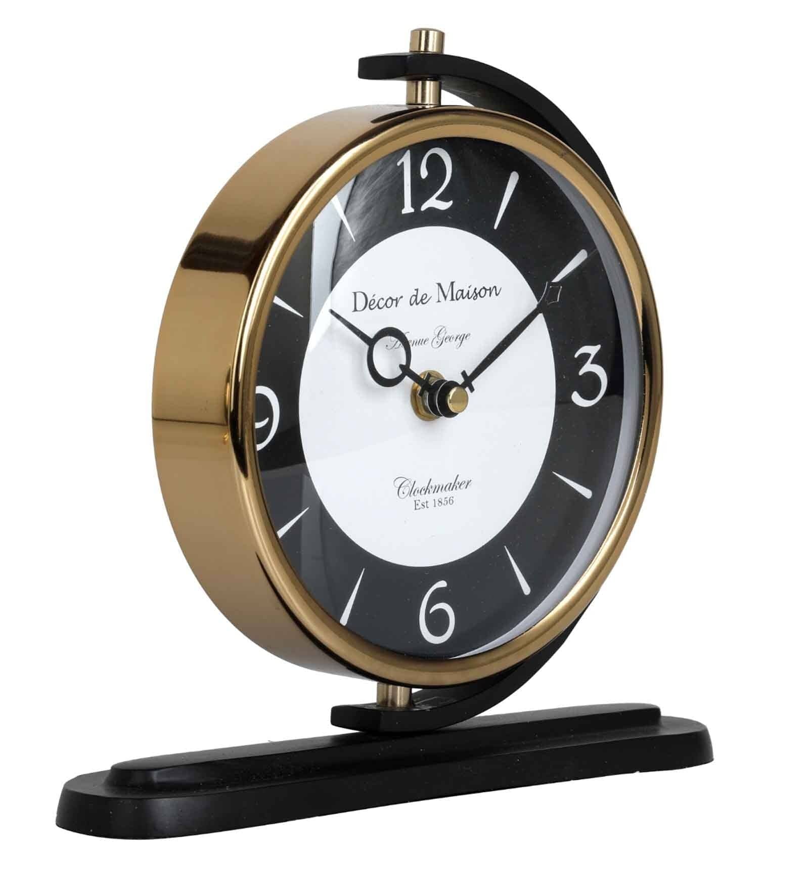 Aluminium Aleksi Table Clock Black,