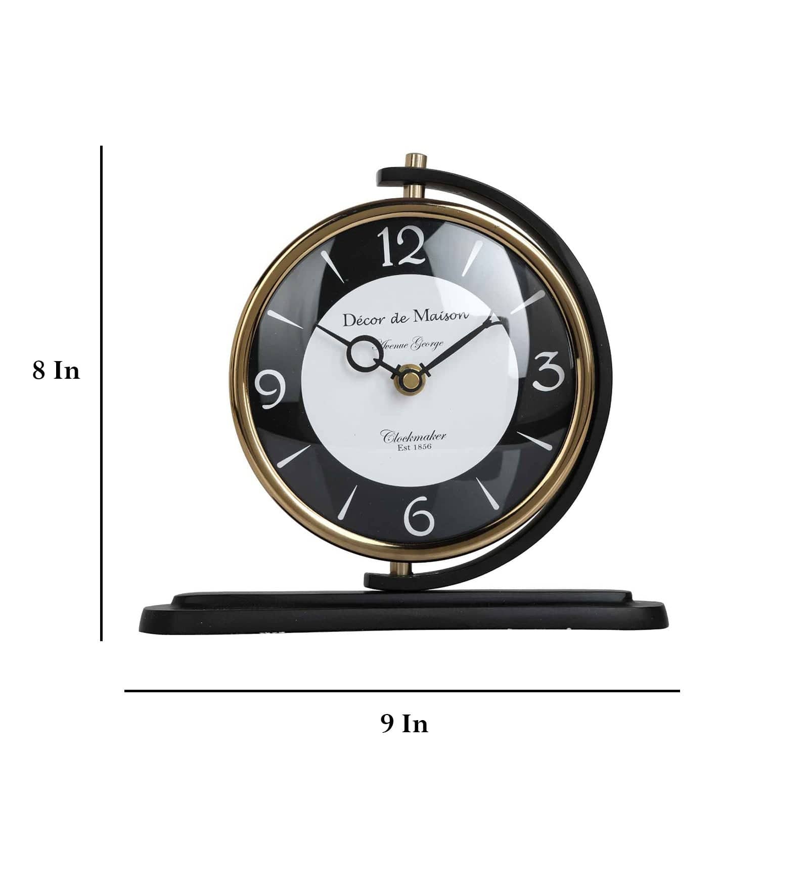 Aluminium Aleksi Table Clock Black,