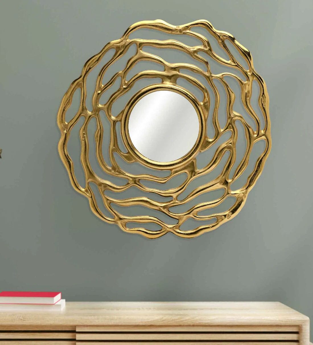 Gold Aluminium Katz Decorative Mirror,