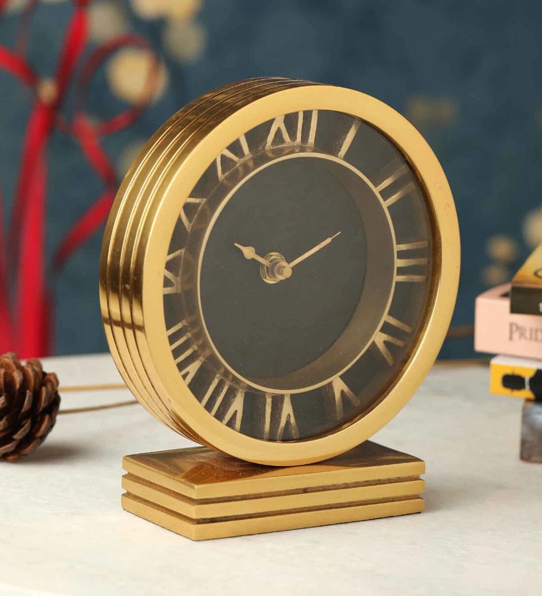 Aluminium The Gold Timepeice Table Clock,