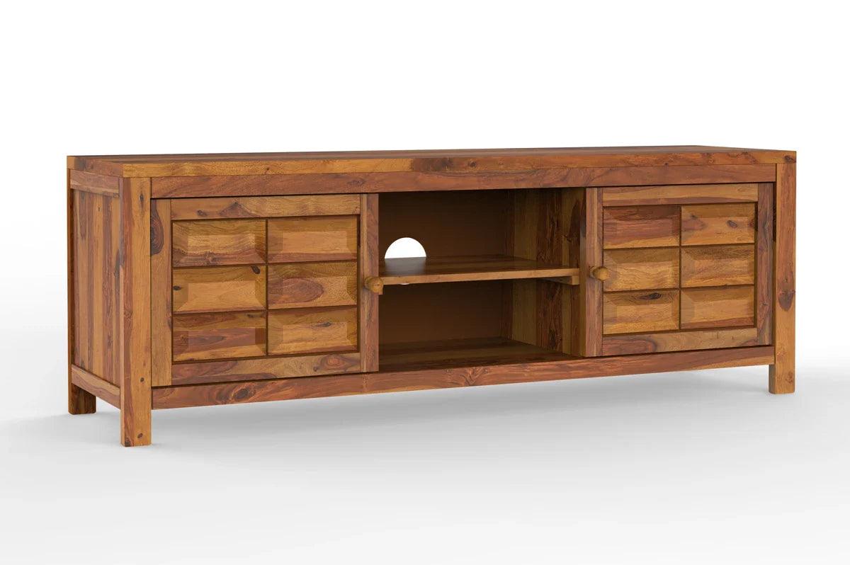 Arcadia Sheesham Wood TV Unit In Light Honey