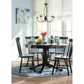 Round Solid & Engineered Wood Dining Set with Classic Base – Neutral Finish for Kitchen & Dining Room