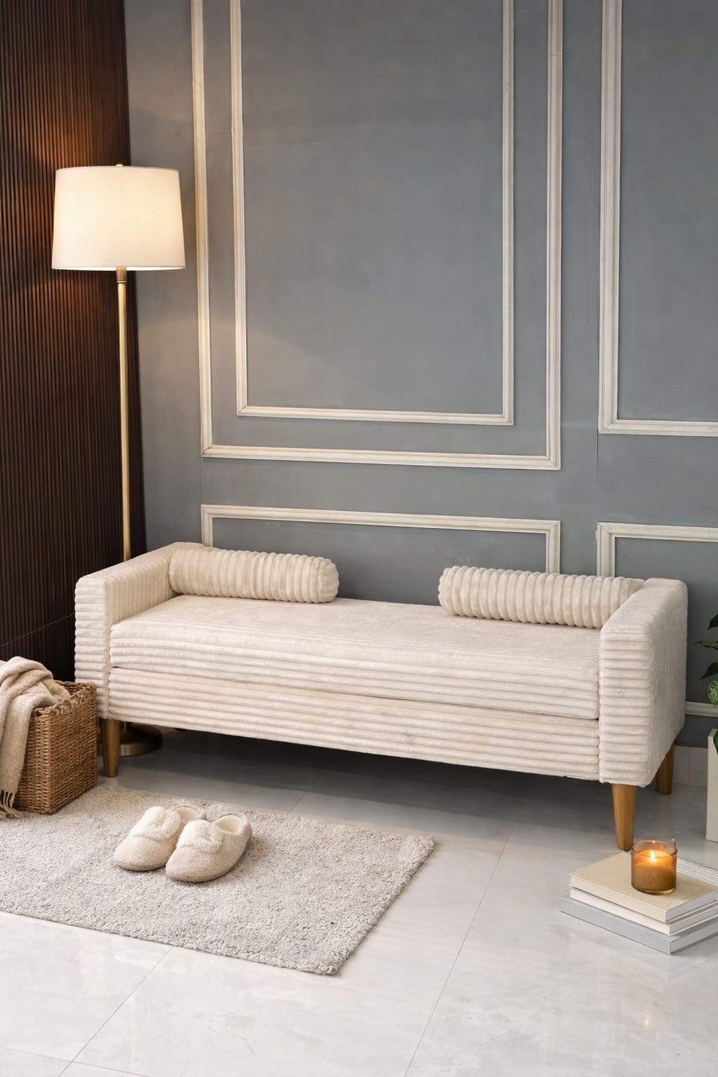 Upholstered Flip Top Storage Bench
