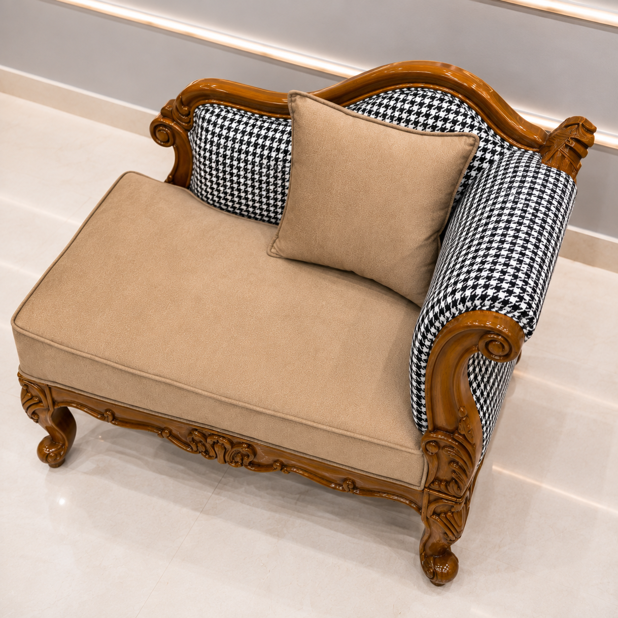 Ouch Cart Luxury Wooden Accent Chair |