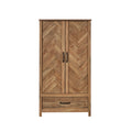 Elegant 2-Door Wooden Armoire Wardrobe with 3 Storage Shelves