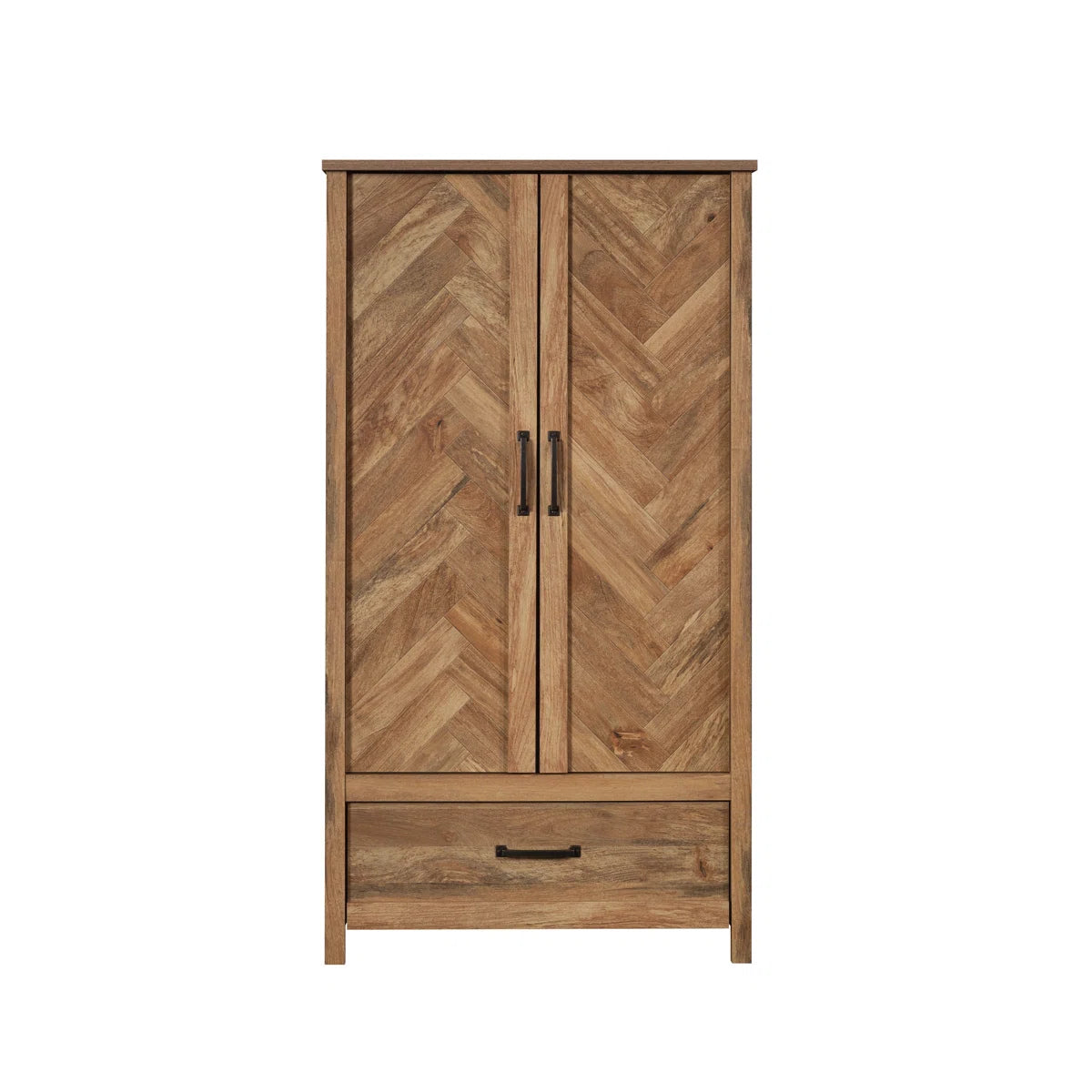 Elegant 2-Door Wooden Armoire Wardrobe with 3 Storage Shelves-OUCH CART | wardrobe 