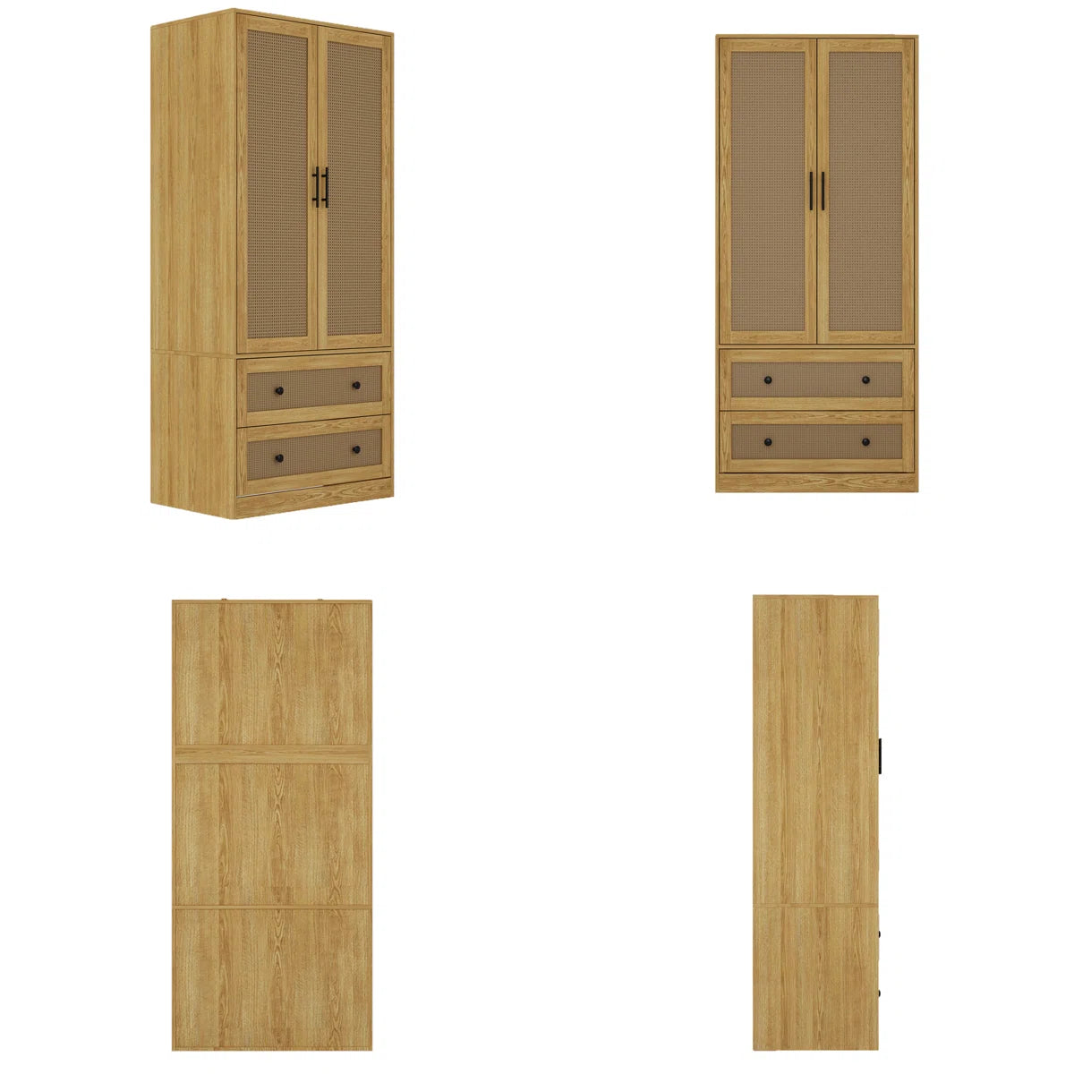 Premium Solid Wood Armoire Modern Bedroom Furniture