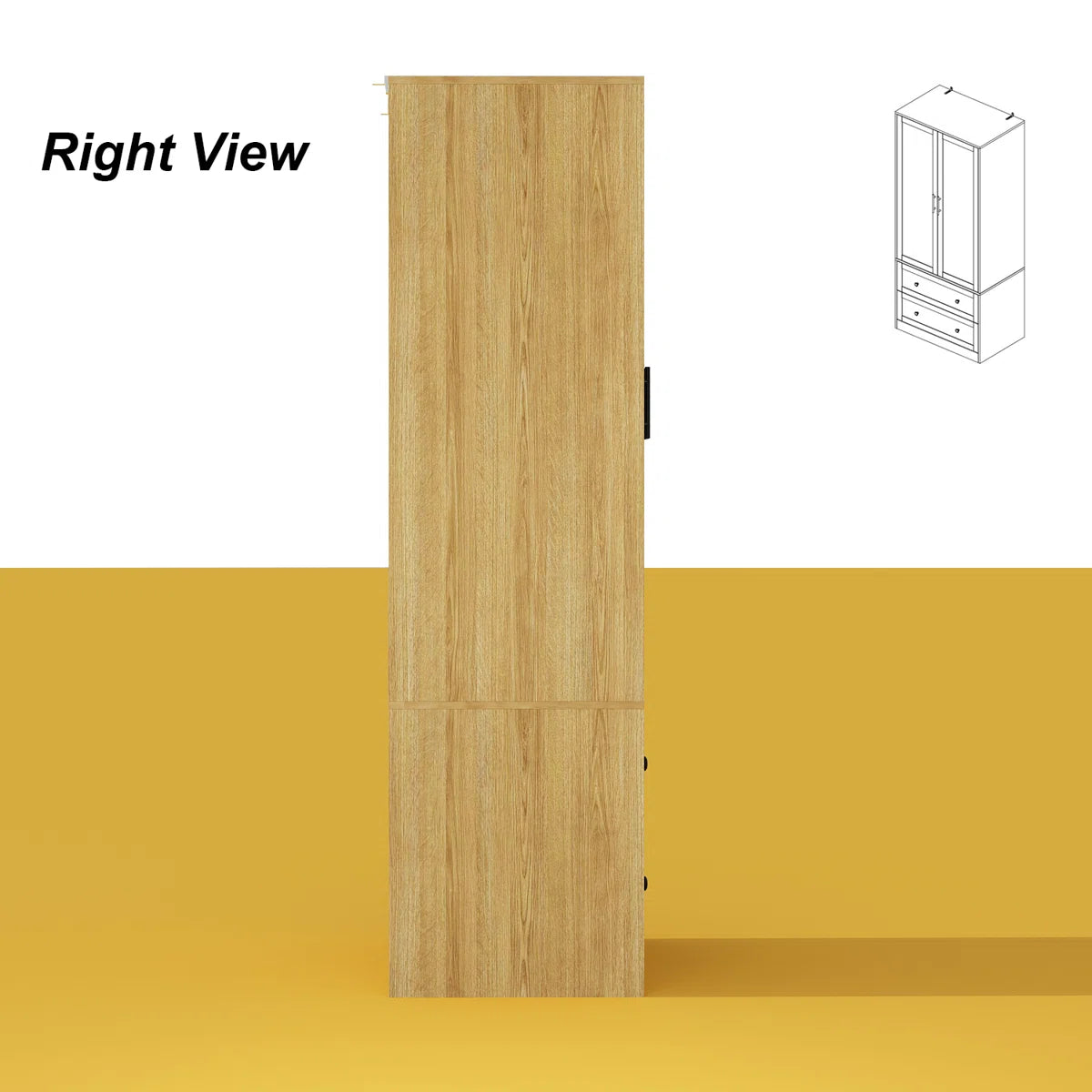 Premium Solid Wood Armoire Modern Bedroom Furniture