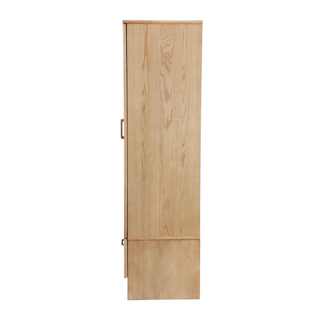 2-Door Solid Wood Wardrobe Closet Armoire with Drawer Hanging Rod Natural Finish-OUCH CART | Wardrobe 