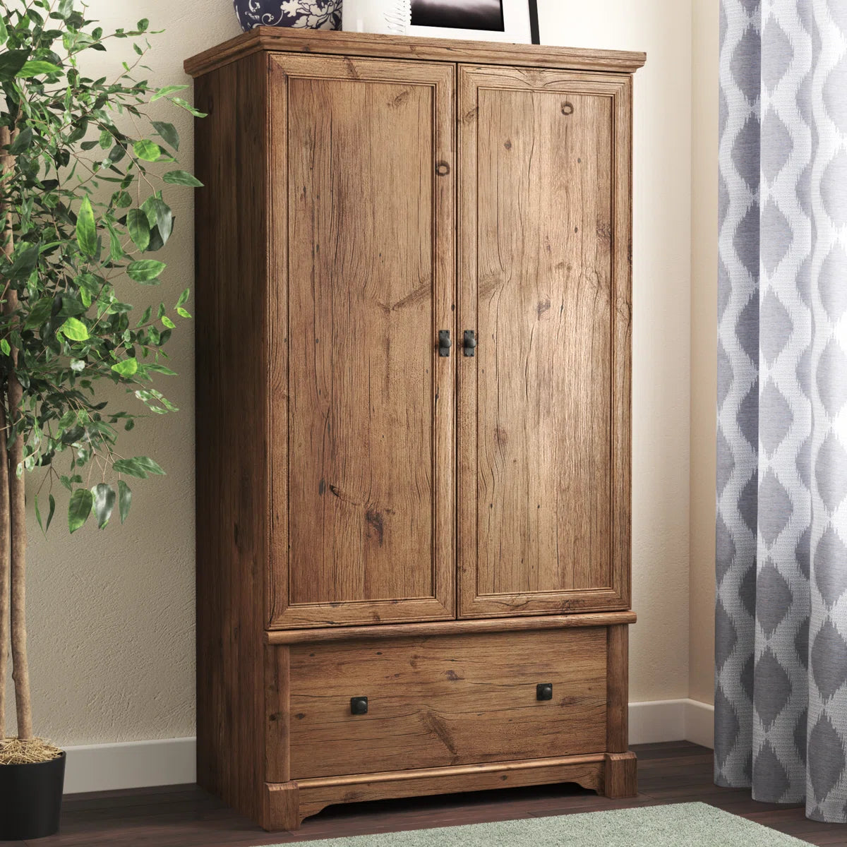 Orviston Armoire with Drawers and Hanging Space for Bedroom-OUCH CART | Wardrobe 