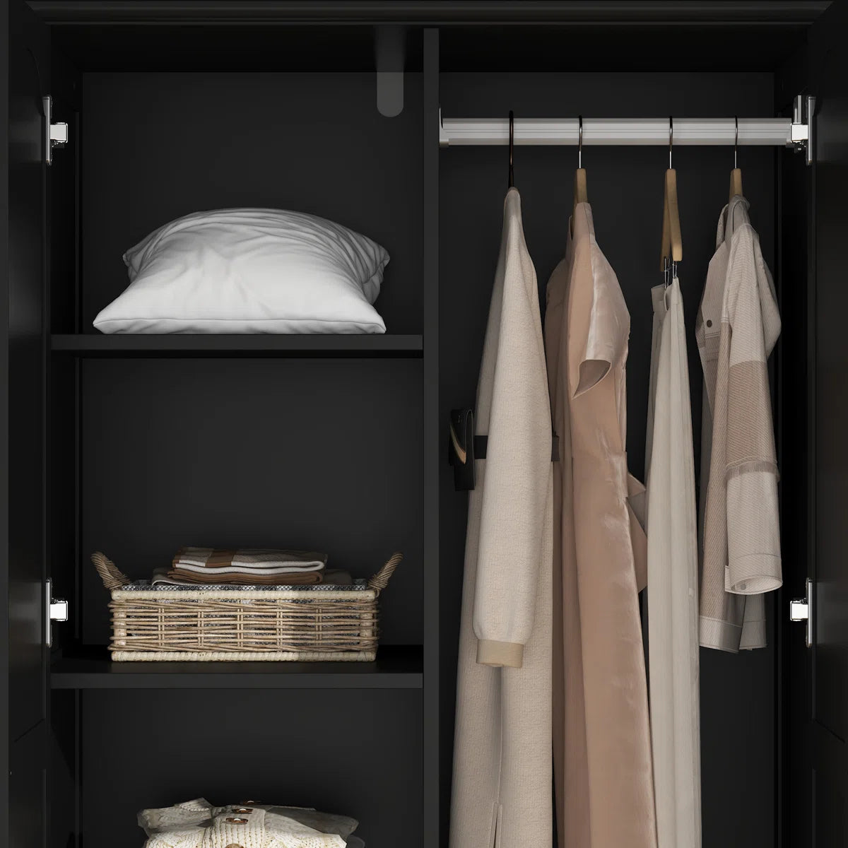 Elegant Talisha Wooden Wardrobe Armoire with 3 Large Drawers-OUCH CART | Wardrobe 