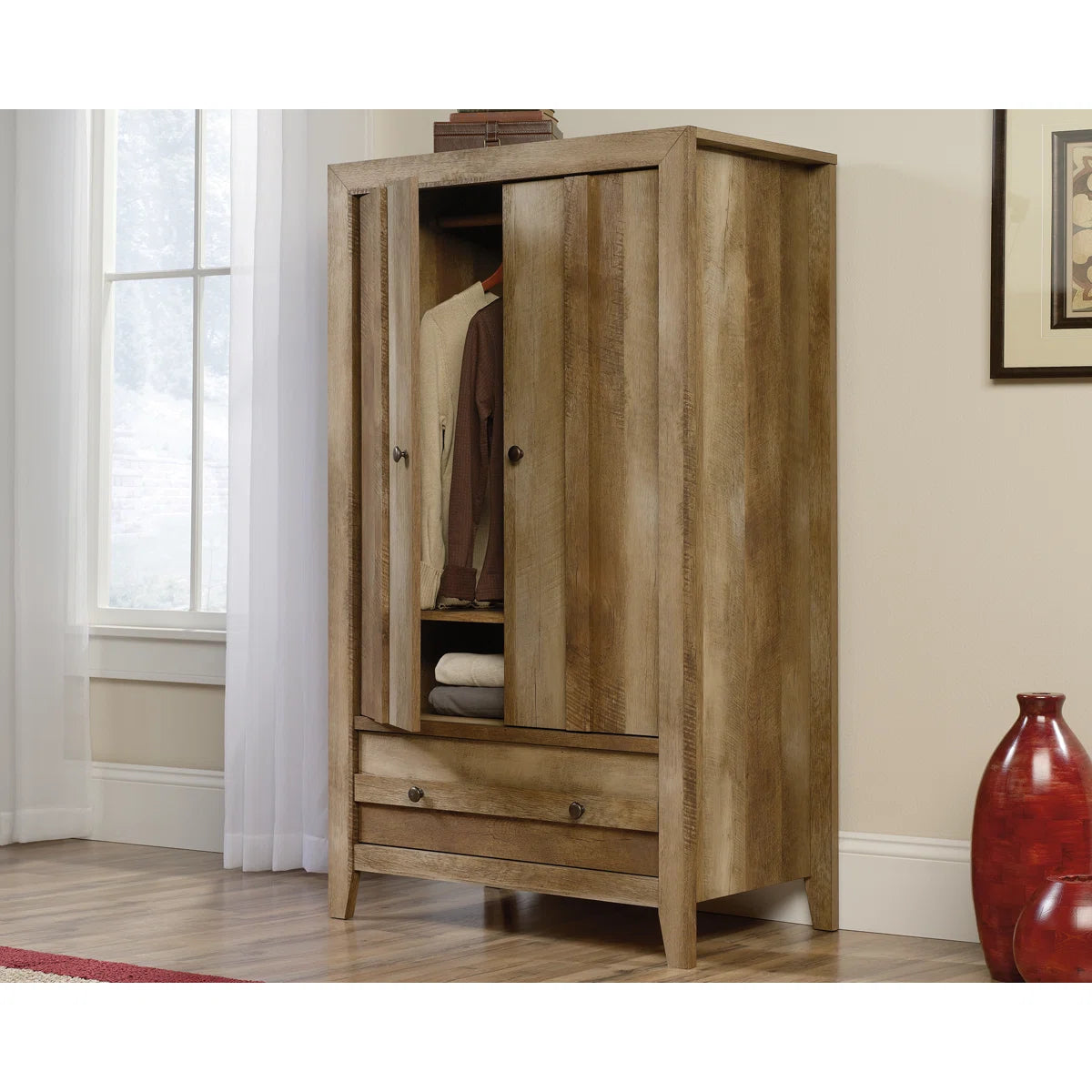 Orelia Armoire Modern Bedroom Wardrobe Solid Wood Storage-OUCH CART | wardrobe 