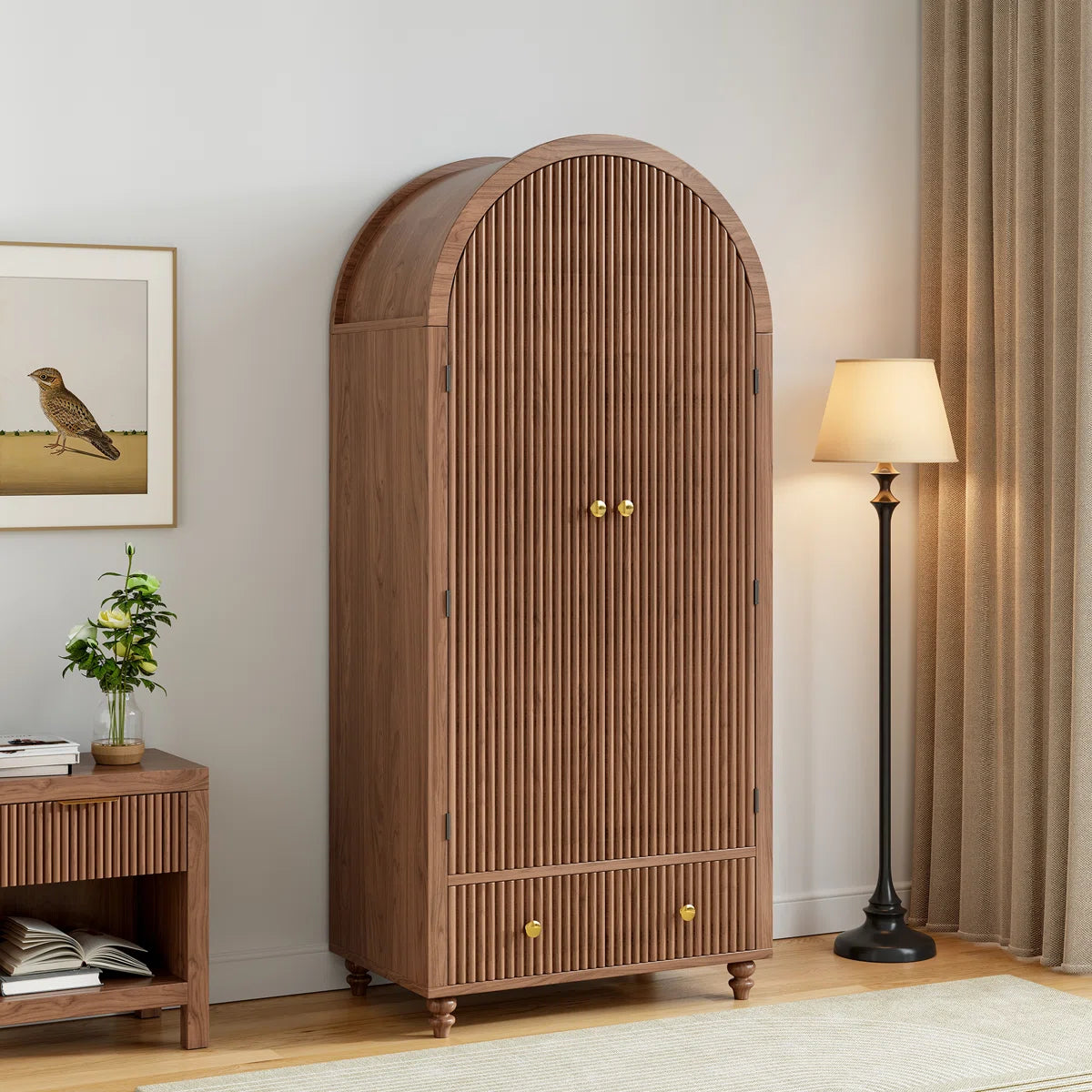 Modern Bedroom Armoire Manufactured Wood Wardrobe with Storage