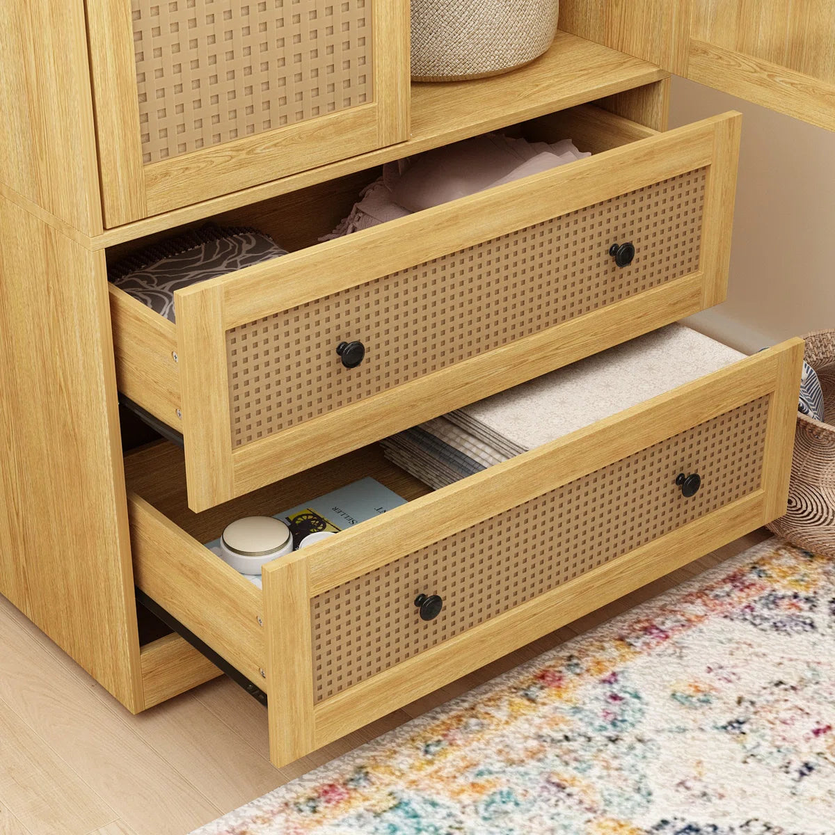 Premium Solid Wood Armoire Modern Bedroom Furniture